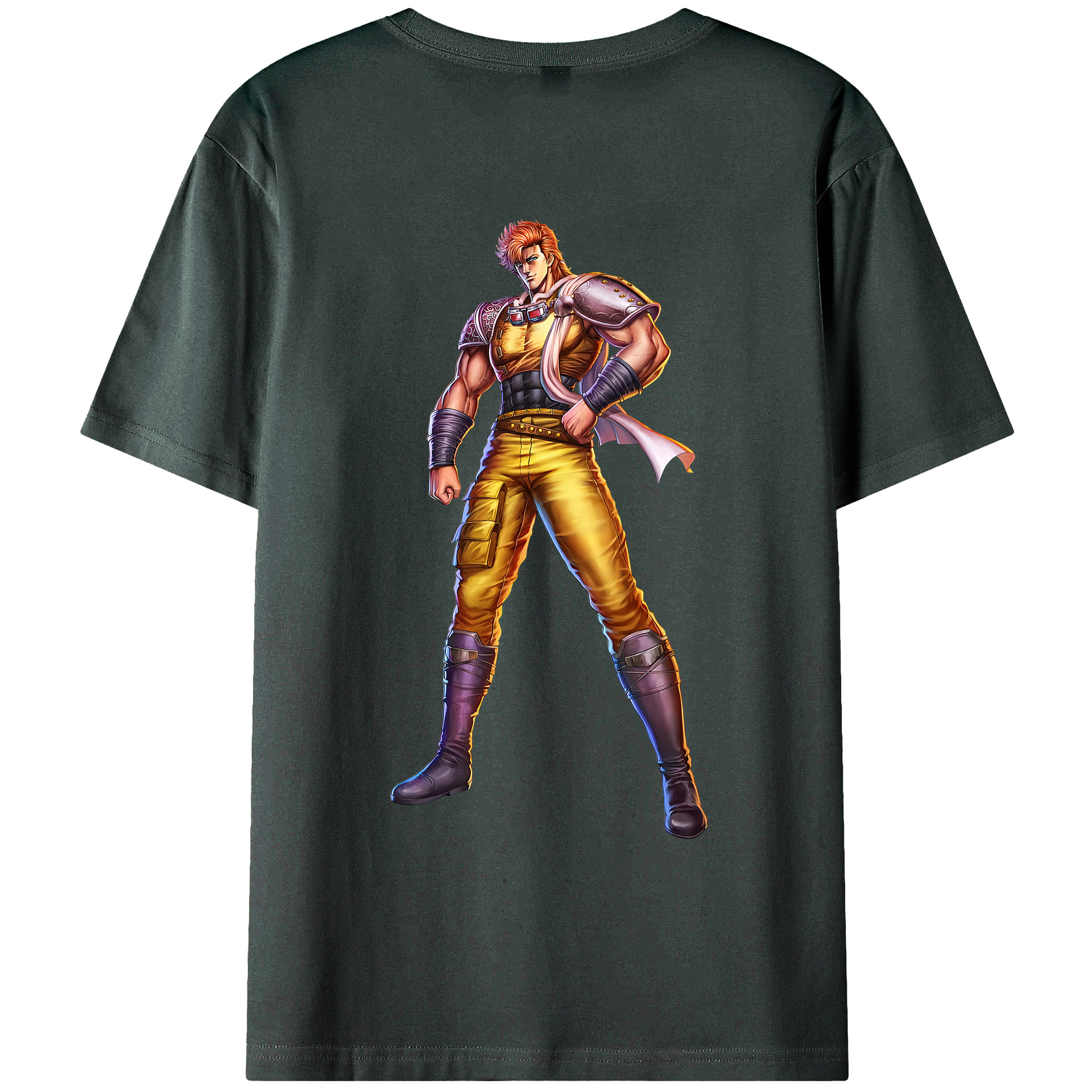 （画像用） 北斗の拳 Fist of the North Star 綿100％ メンズ半袖Tシャツ（バックプリント） 通気性